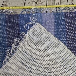 Hamdmade Luxury Blue and White Large Throw Blanket Crotchet Soft Warm Thick